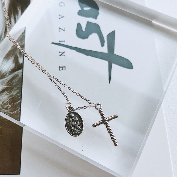 Jewelry - Sterling Silver Virgin Mary Cross Necklace